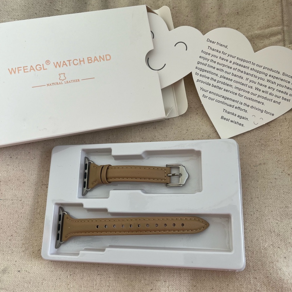 Light Brown Leather Apple Watch Strap - 38,40,41mm